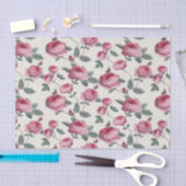 ピンクのバラ 薄葉紙 (クラフト)