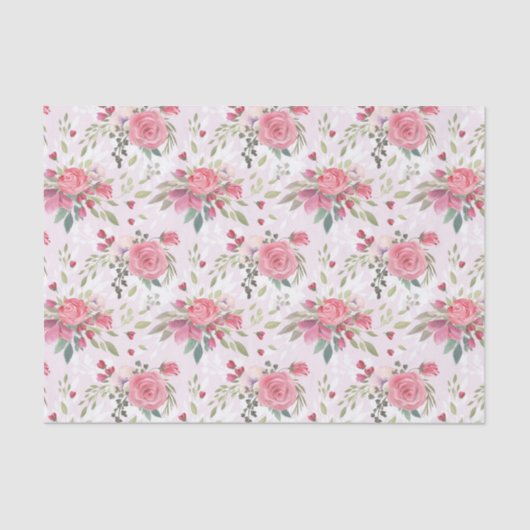 ピンクのバラ 薄葉紙 (正面)