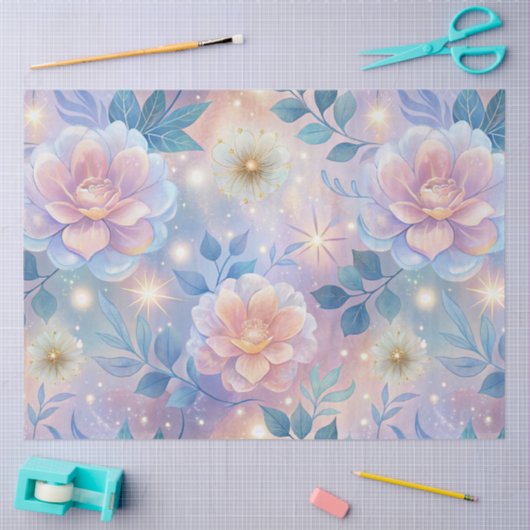 ピンクのバラ 薄葉紙 (クラフト)