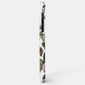 ピンクのバラ、蝶ホワイトフローラモノグラム Case-Mate iPhoneケース (裏面/左)