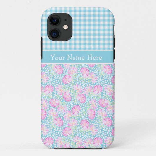 ピンクのバラ、蝶、ギンガム: iPhone 5/5sケース Case-Mate iPhoneケース (裏面)