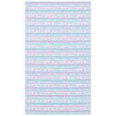 ピンクのバラ、青、ピンク、白のストライプのテーブルクロス テーブルクロス (正面)