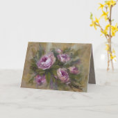 ピンクのバラ 5 x 7" カード (黄色い花)