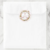 ピンクのバラ | Dried Grises Flora Girl Baptism ラウンドシール (バッグ)