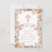 ピンクのバラ | Grassesフローラ聖餐式 サンキューカード (正面)