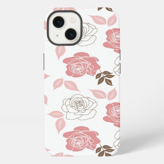 ピンクのバラ iPhoneケース (裏面)