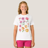 ピンクのバラ Tシャツ (正面フル)