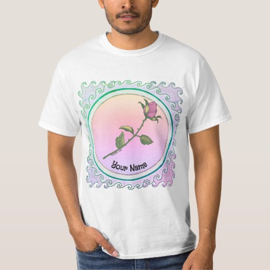 ピンクのバラ Tシャツ (正面)