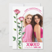 ピンクのバラ、XOXOアーチ写真ガレンティンの日 シーズンカード (正面)