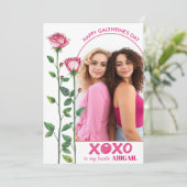 ピンクのバラ、XOXOアーチ写真ガレンティンの日 シーズンカード (スタンド正面)