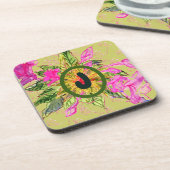 ピンクのバルサムフラワーブーケ&レター コースター (左側)