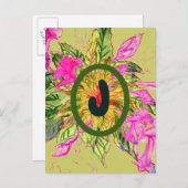 ピンクのバルサムフラワーブーケ&レター ポストカード (正面/裏面)