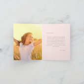 ピンクのバルミツワーキラキラ星のデイビッド写真 サンキューカード (内部)