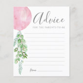 ピンクのバルーンアドバイスがベビーカードを希望 (正面)