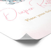 ピンクのバルーンエレファントベビーシャワーおむつラッフル ポスター (角)