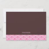 ピンクのバルーン付きベビーカーベビーシャワー招待状 招待状 (裏面)