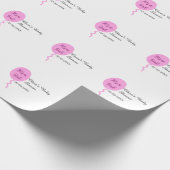 ピンクのバルーン女の子の赤ちゃんシャワー追加の名前の日付 ラッピングペーパー (角)