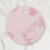 ピンクのバルーン植物性葉の赤ちゃんシャワー フェイバータグ (裏面)