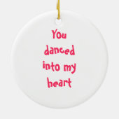 ピンクのバレエシューズのスリッパのオーナメントのテンプレート セラミックオーナメント (裏面)