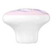 ピンクのバレエシューズの陶器取っ手 セラミックノブ (側面)