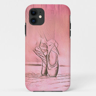 ピンクのバレエシューズオンポイント iPhone 11 ケース