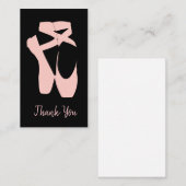 ピンクのバレエシューズバレエダンサー ノートカード (正面/裏面)