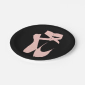 ピンクのバレエシューズバレエダンサー ペーパープレート (アングル)