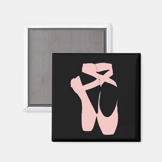 ピンクのバレエシューズバレエダンサー マグネット (正面/裏面)