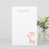 ピンクのバレエシューズバレエダンサー 便箋 (スタンド正面)
