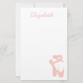 ピンクのバレエシューズバレエダンサー 便箋 (正面)