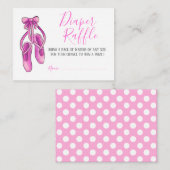 ピンクのバレエシューズ | ベビーシャワーのおむつくじ エンクロージャーカード (正面/裏面)