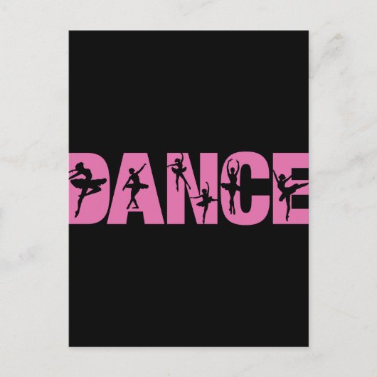 ピンクのバレエダンスの切り抜き ポストカード (正面)