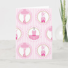 ピンクのバレエダンス - バレリーナのチュチュのダンサー カード