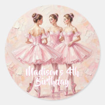 ピンクのバレリーナのお誕生日祝い 