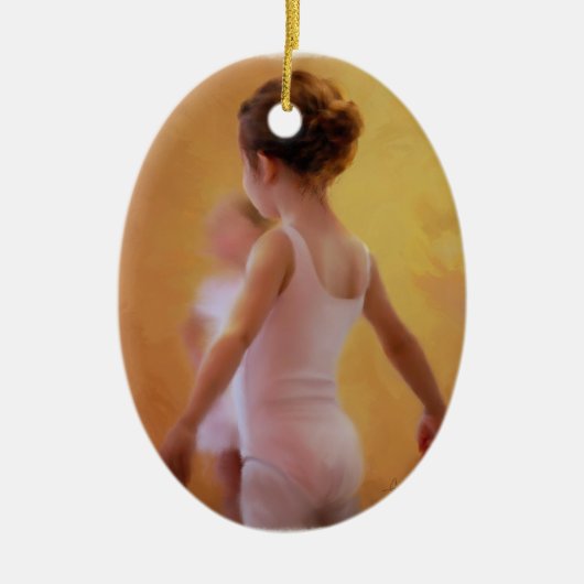 ピンクのバレリーナのオーナメント セラミックオーナメント (正面)