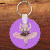 ピンクのバレリーナ キーホルダー (正面)