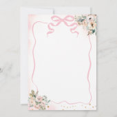 ピンクのバレリーナ スワール＆ツワール 誕生日 招待状 (裏面)