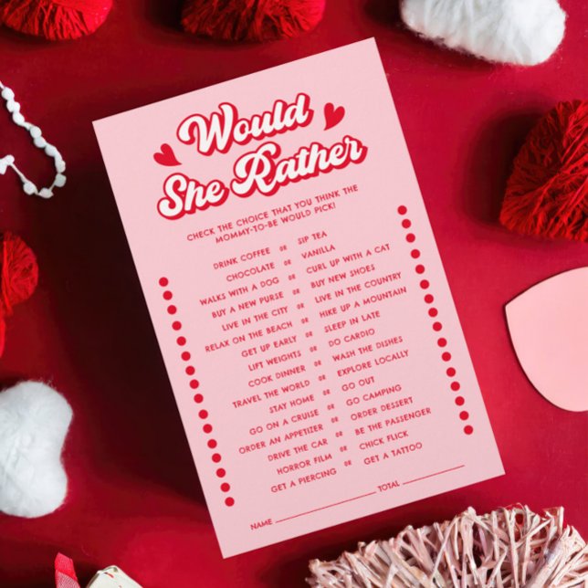 ピンクのバレンタインの赤ちゃんシャワー彼女はむしろゲームだろう (クリエイターアップロード済み)