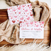 ピンクのバレンタインアドバイスとウィッシュ赤ちゃんシャワーゲーム エンクロージャーカード