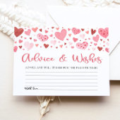 ピンクのバレンタインアドバイスとウィッシュ赤ちゃんシャワーゲーム エンクロージャーカード