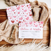 ピンクのバレンタインアドバイスとウィッシュ赤ちゃんシャワーゲーム 招待状