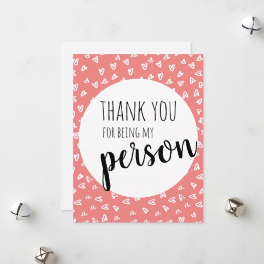 ピンクのバレンタインカード シーズンカード (正面/裏面インサイチュ)