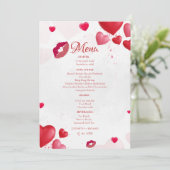 ピンクのバレンタインキス パーティー ブライダルシャワーパーティー メニュー (スタンド正面)