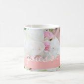 ピンクのバレンタインデーの写真愛そんなにカスタム コーヒーマグカップ (中央)
