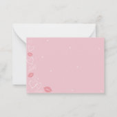 ピンクのバレンタインデーパーティー招待状 ノートカード (裏面)