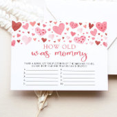 ピンクのバレンタインデー何歳のママ赤ちゃんシャワーゲーム 招待状