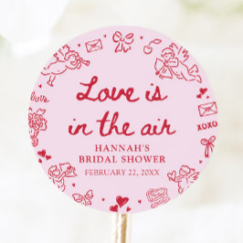 ピンクのバレンタインラブ  愛が漂う  ブライダルシャワー ラウンドシール