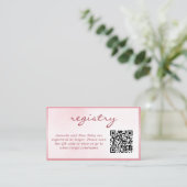 ピンクのバレンタイン テディベア 登録 ベビーシャワー エンクロージャーカード (スタンド正面)