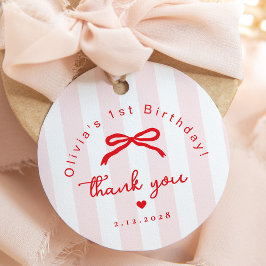 ピンクのバレンタイン リトル スウィートハート 1歳の誕生日 フェイバータグ