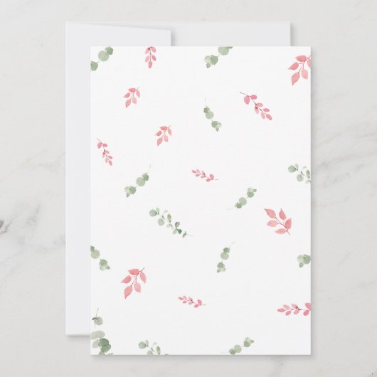 ピンクのバレンタ 招待状 (裏面)